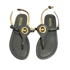 Michael Kors Navy blue and Gold Sandals